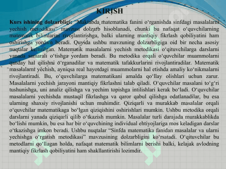 1-sinfda matematikadan sodda masalalar va ularni yechishga o‘rgatish metodikasi 3