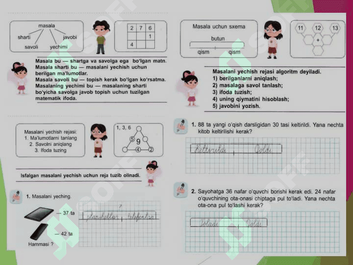 1-sinfda matematikadan sodda masalalar va ularni yechishga o‘rgatish metodikasi 8