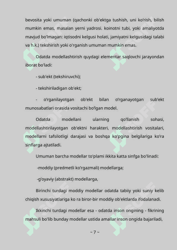 Masalalar yechishda modelashtirishdan foydalanish 7