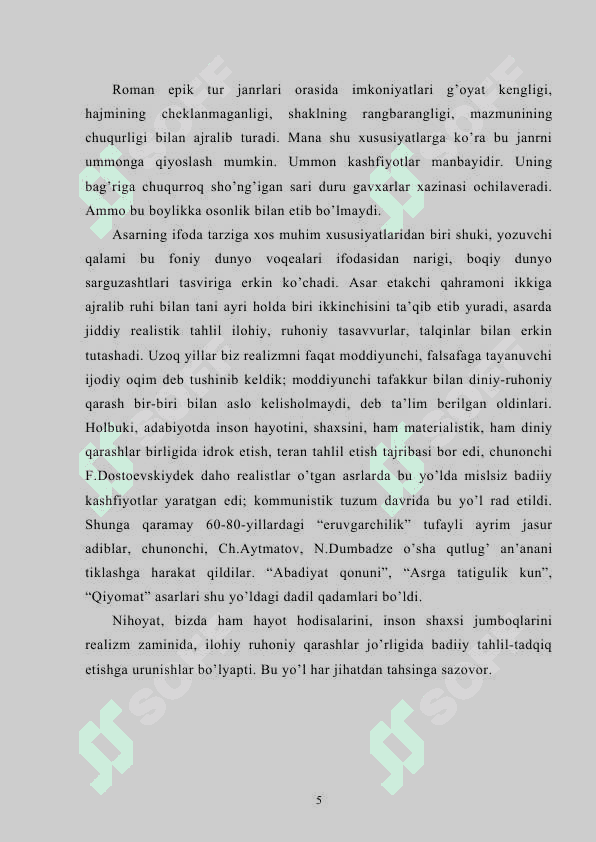 Hozirgi O'zbek romanchiligida badiiy obraz 5