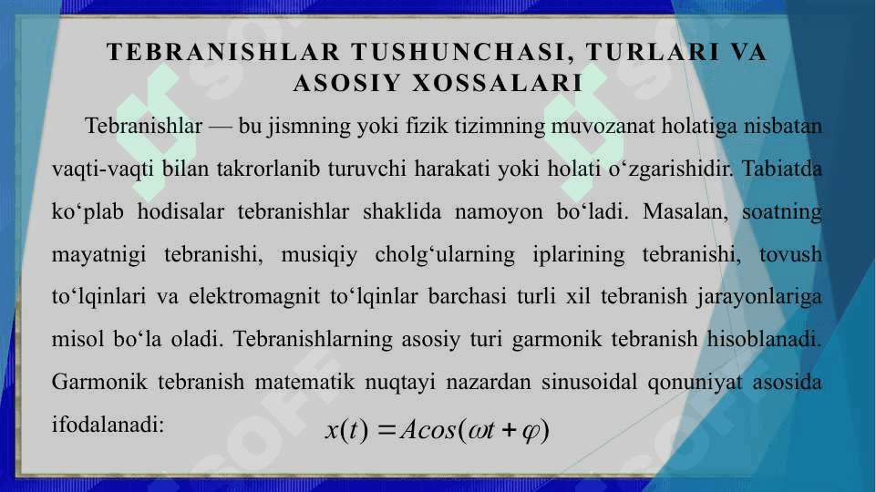 Tebranishlar va toʻlqinlar 3