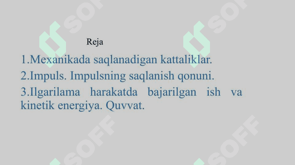 Mexanikada saqlanish qonunlari 2