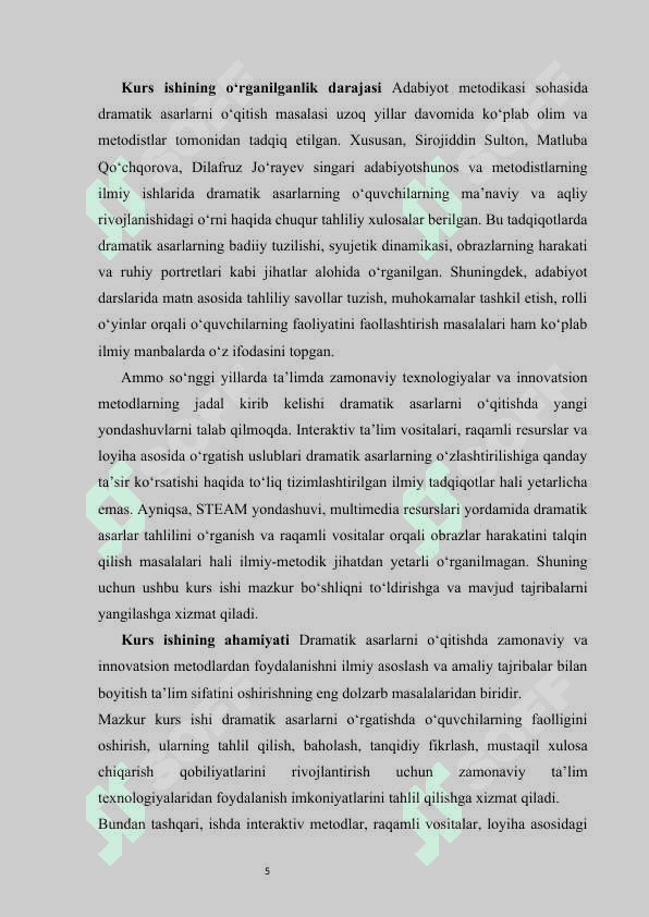 Dramatik asarlarni innovatsion va zamonaviy metodlar bilan o‘qitish 5
