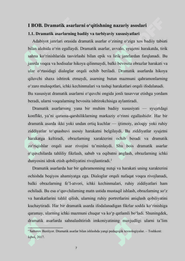 Dramatik asarlarni innovatsion va zamonaviy metodlar bilan o‘qitish 7