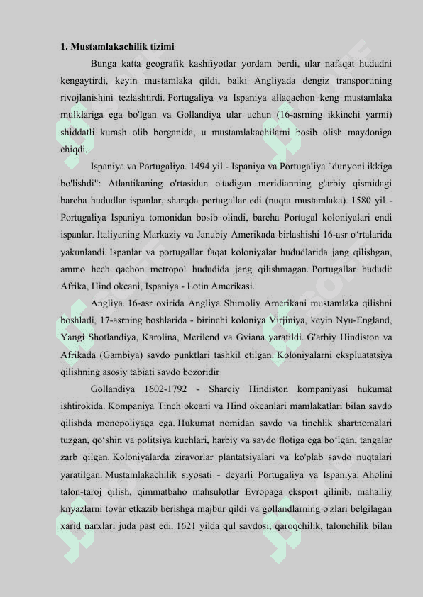 XVI - XVII ASRDA MUSTAMLAKACHILIK TIZIMI 4