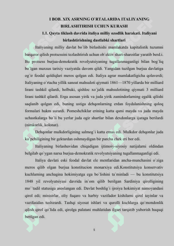 Italiyada milliy birlashish jarayonlari 5