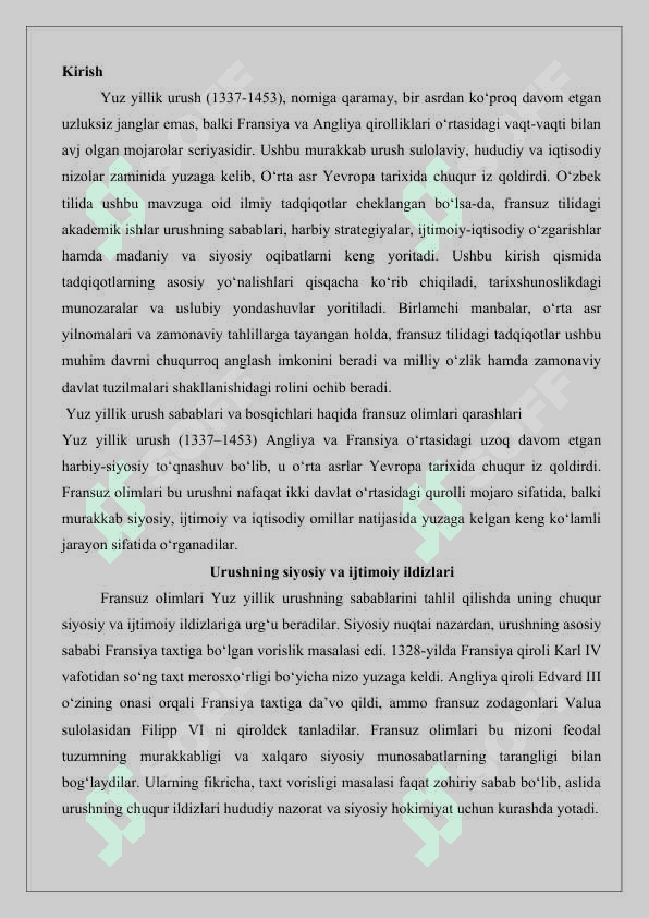 Yuz yillik urushi tarixiga oid fransuz tilidagi ilmiy tadqiqotlar 25 2