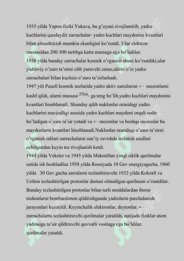 Yadro kuchlar.Yadroviy kuchlarning xususiyatlari 5