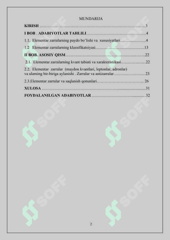 Elеmеntar zarralarning asosiy xususiyatlari va klassifikatsiyasi 2