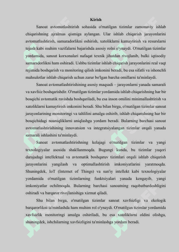 Sanoat avtomatlashtirishda oʻrnatilgan tizimlarning roli 3