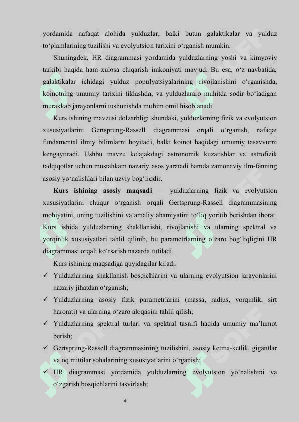 Gertsshprung-Rassel diagrammasi. HR diagrammasi 4