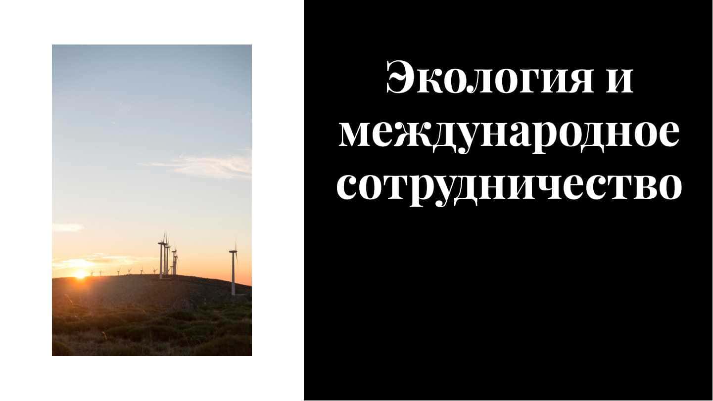 Экология и международное сотрудничество