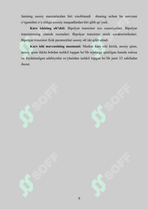 Bipolyar va maydon tranzistorlari parametrlari 6