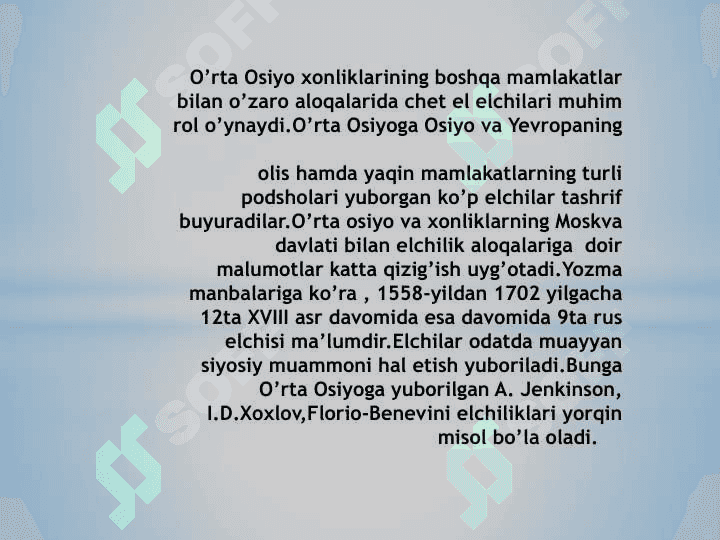 Marakziy Osiyo tarixiga oid rus va yevropa                             manbalar 3