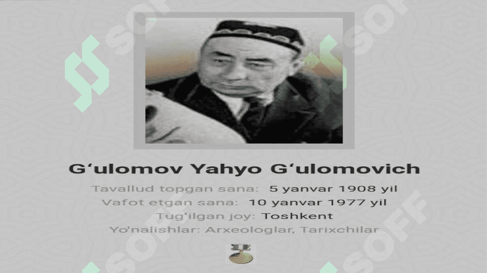 Ya. G`.G`ulomovning ilmiy merosi 2