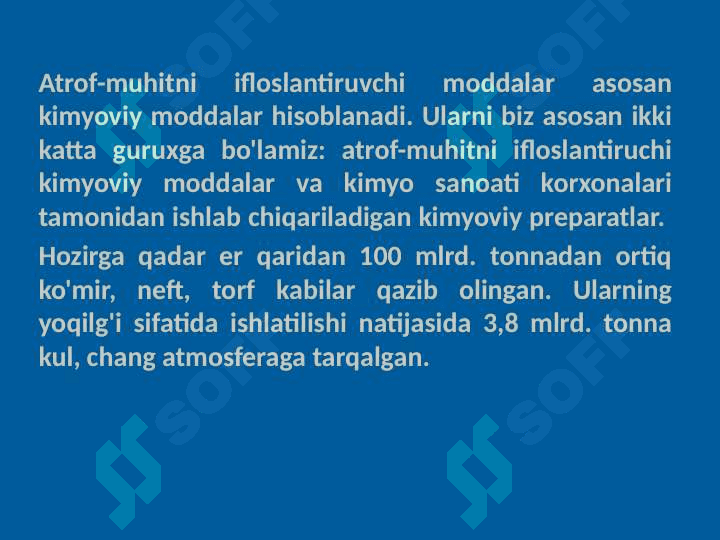 Atrof muhitni sanoat korxonalari tomonidan ifloslanishia 4