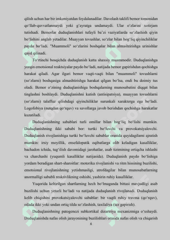 Duduqlanuvchi bolalarning psixologik xususiyatlarini o‘rganish. 6