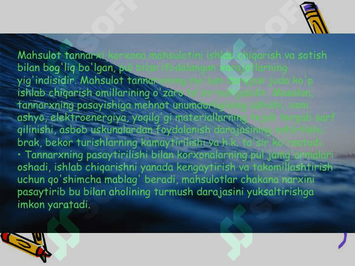 Ishlab chiqarish xarajatlari 6