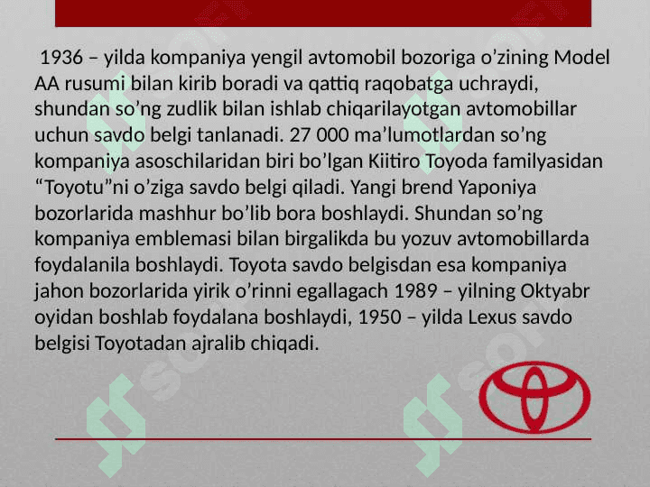 Toyota Motor Corporation 5