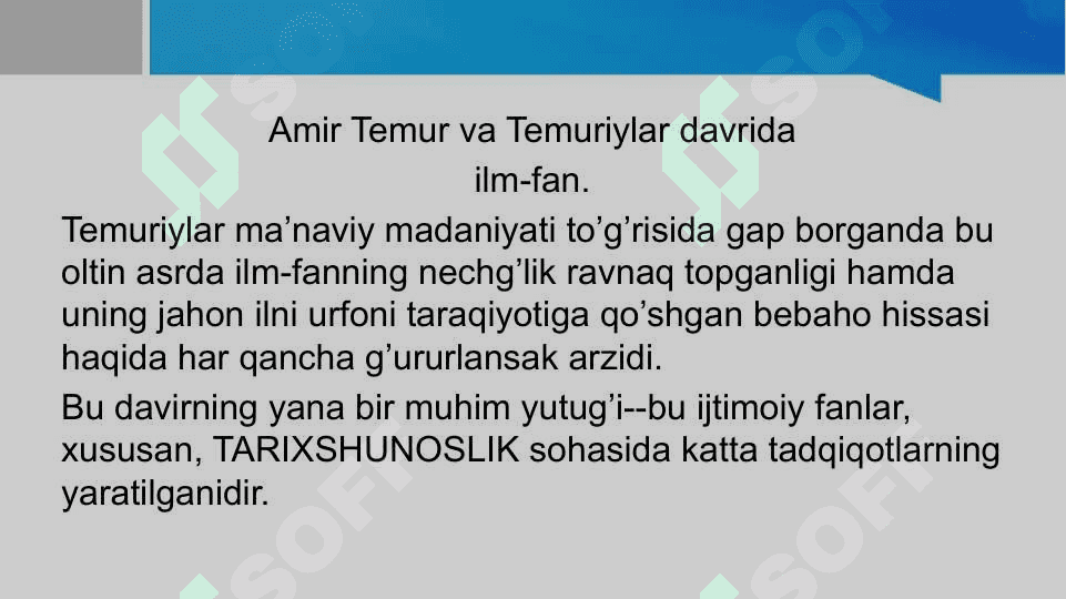 Amir Temur va Temuriylar davri ilm-fan va madaniyat 8