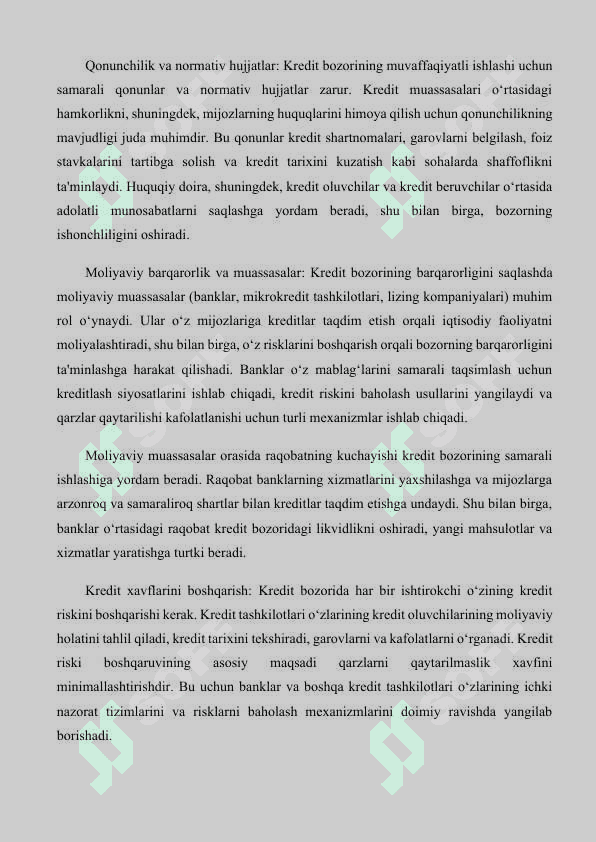 Kredit bozori va uning ishtirokchilari 7