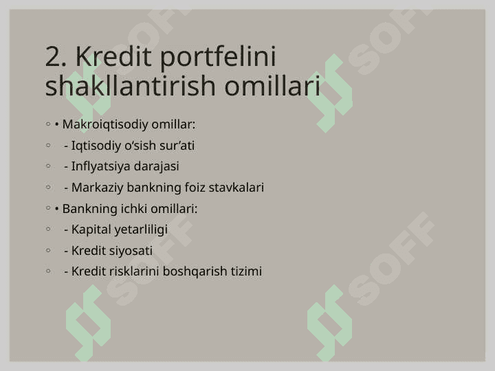 Tijorat banklarining kredit portfelini ekonometrik modellashtirish 5