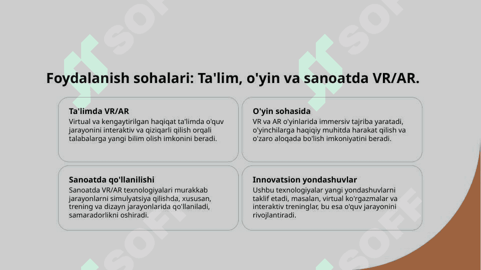 Virtual va kengaytirilgan haqiqat texnalogiyalar 6
