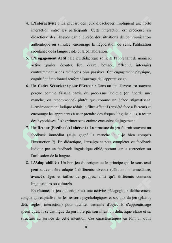L'utilisation des jeux didactiques dans l'enseignement du français. 8