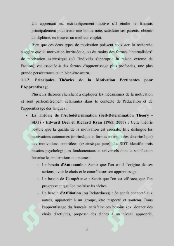 La motivation des élèves dans l‘apprentissage du français 7