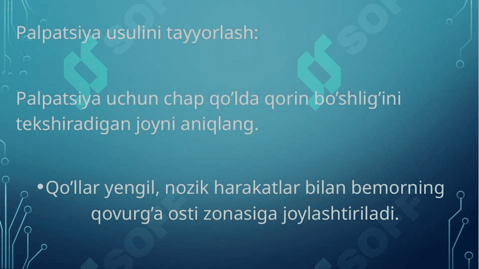 Mavzu: Amaliy koʻnikmalar.Taloq palpatsiyasi 4