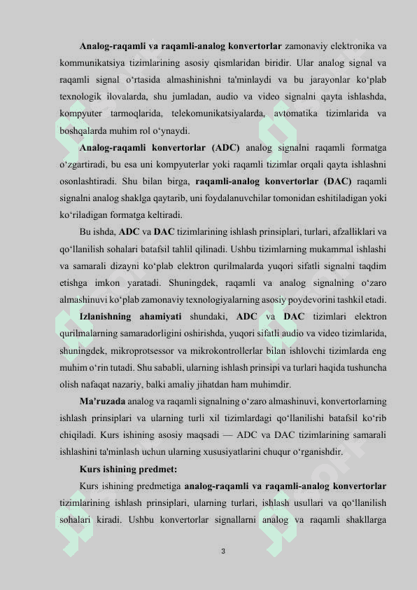 analog-raqamli va raqamli-analog konvertlar 3