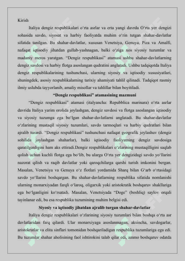 Italiya dengiz respublikalari tarixiga oid ilmiy tadqiqotlar  25 2