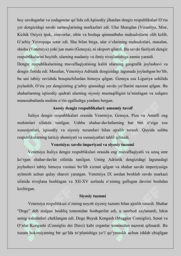 Italiya dengiz respublikalari tarixiga oid ilmiy tadqiqotlar  25 3