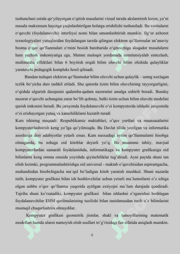 Kompyuter grafikasining tasnifi va rivojlanish istiqbollari 4