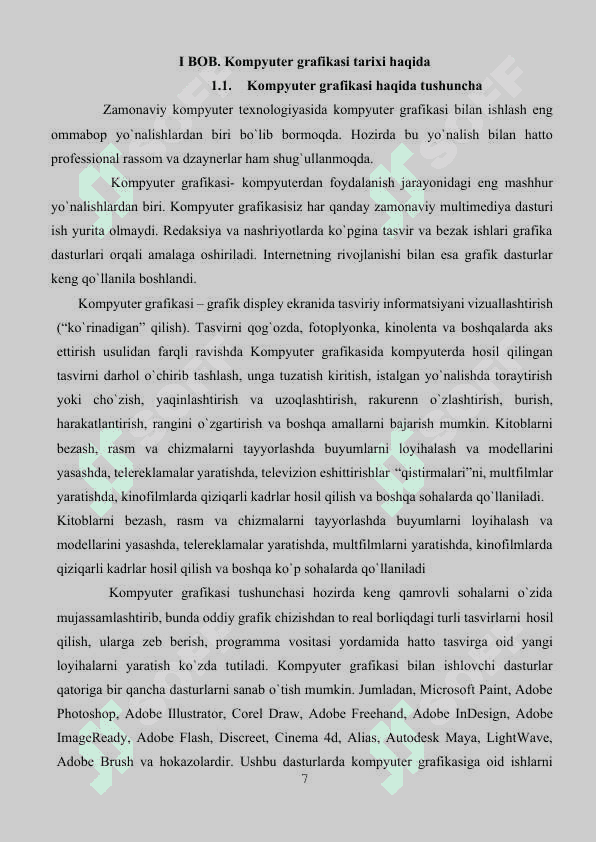 Kompyuter grafikasining tasnifi va rivojlanish istiqbollari 7