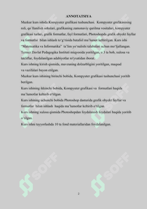 Kompyuter grafikasi sohasidagi fayl formatlar bilan ishlash usullari 2