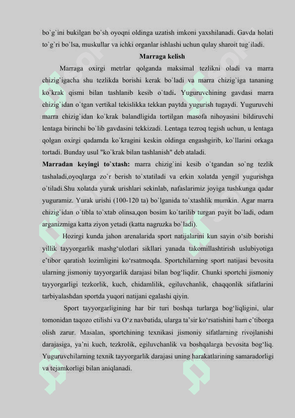O'rta masofaga yugurishlarda chidamlilikni rivojlantirish 5