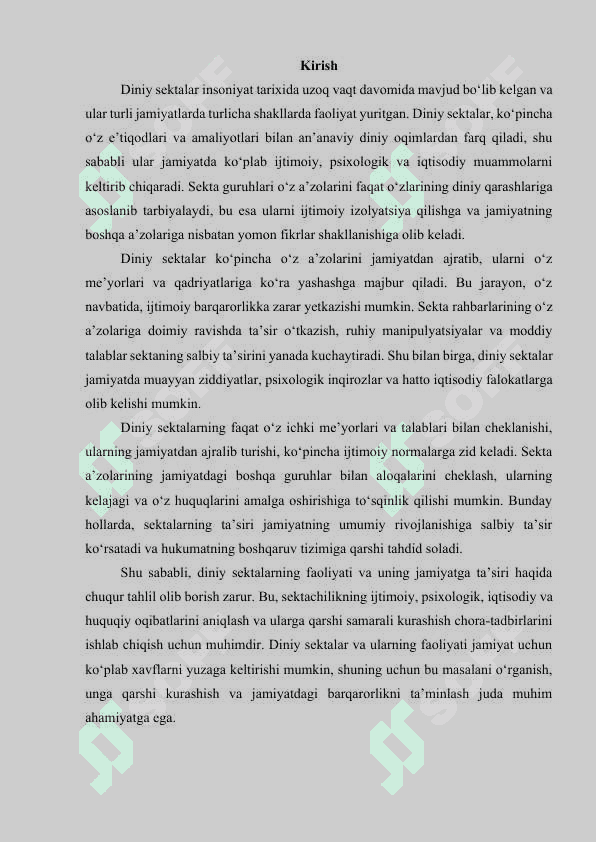 Diniy sektalar va ular faoliyatining oqibatlari 3