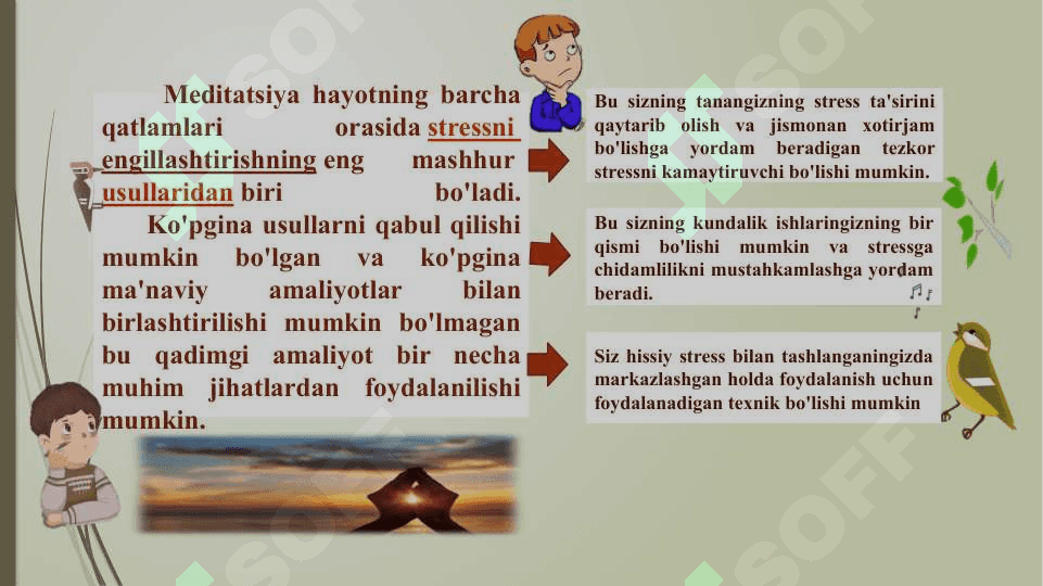 MEDITATSIYA HAQIDA MA'LUMOT UMUMIY MA`LUMOTLAR 2