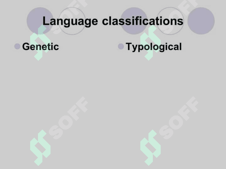 Classification of languages 2