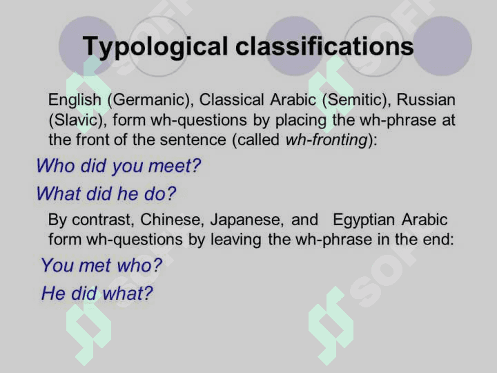 Classification of languages 5