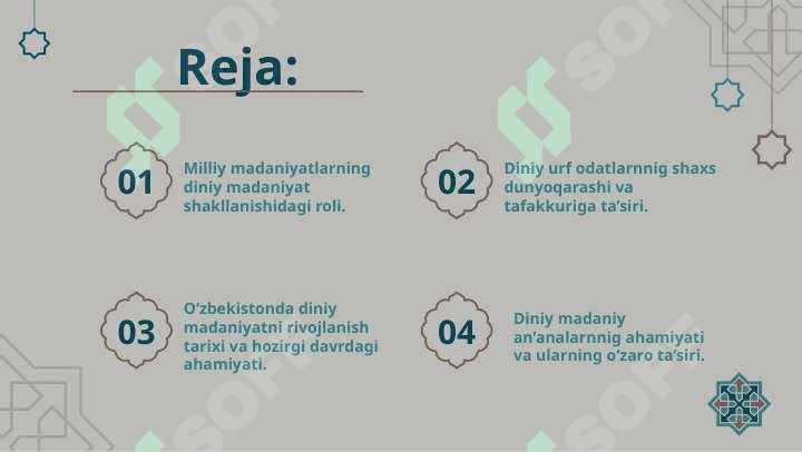Diniy - madaniy an’analarning ahamiyati 2