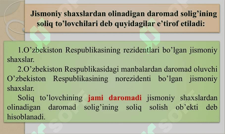 JISMONIY SHAXSLARDAN OLINADIGAN DAROMAD SOLIG‘I 3