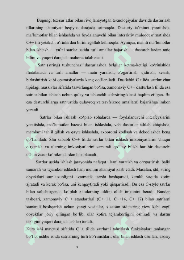 C++  TILIDA  SATRLARNI IFODALASH 3