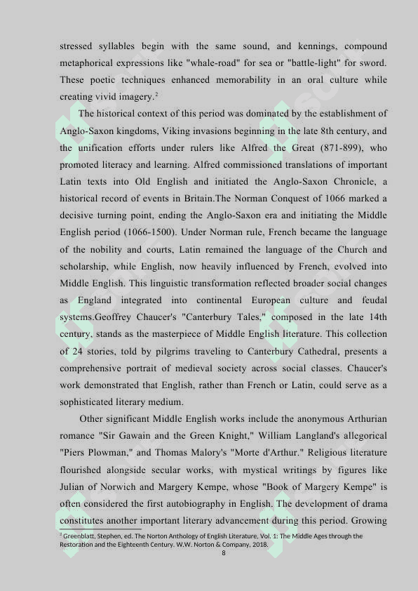 HISTORICAL BACKGROUND OF ENGLISH LITERATURE 8