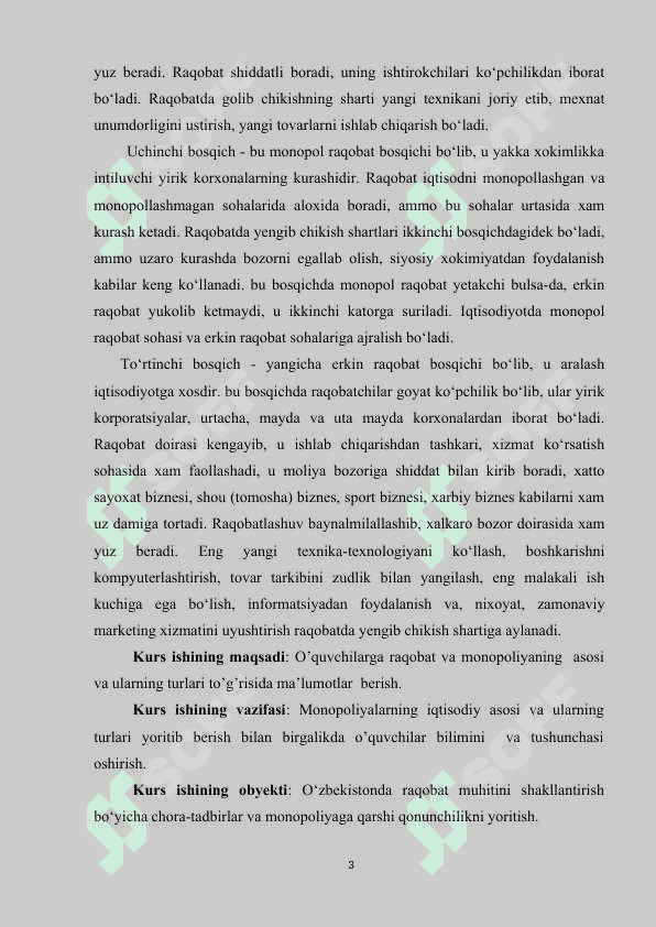 Raqobat va manapoliya 3
