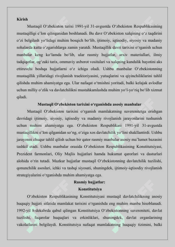 Mustaqil O‘zbekiston tarixiga oid manbalar 25 2