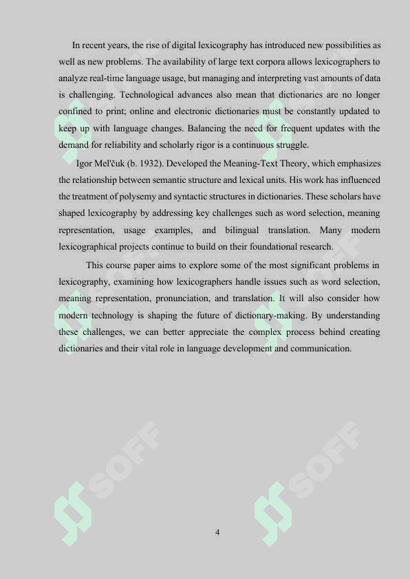 Some of the Main Problems of Lexicography 4