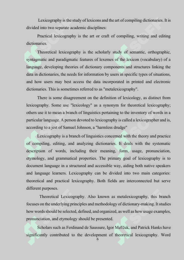 Some of the Main Problems of Lexicography 6