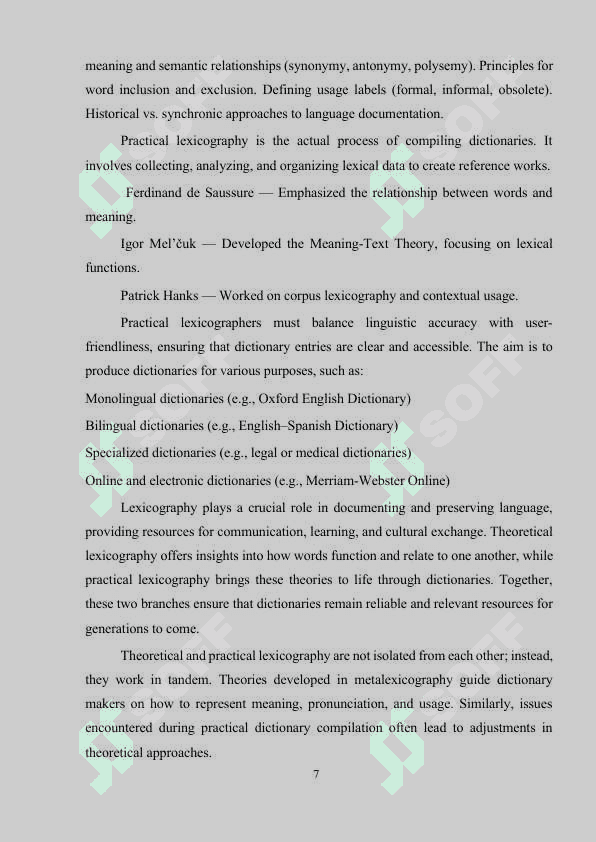 Some of the Main Problems of Lexicography 7